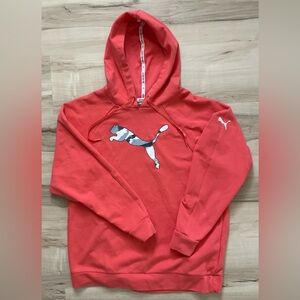 Puma Red Hooded Sweatshirt with White Logo
